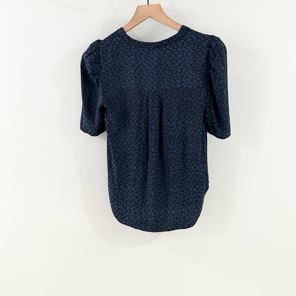 1. State Blue Animal Print Puff Sleeve Blouse Size XXS - Picture 5 of 6
